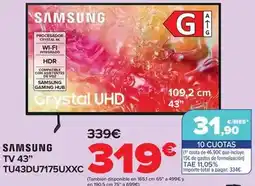 Carrefour Samsung - tv 43'' tu43du7175uxxc oferta