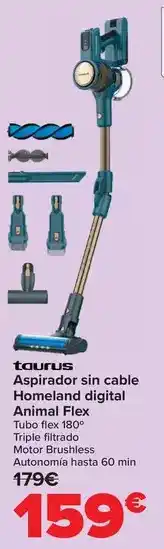 Carrefour Taurus - aspirador sin cable homeland digital animal flex oferta