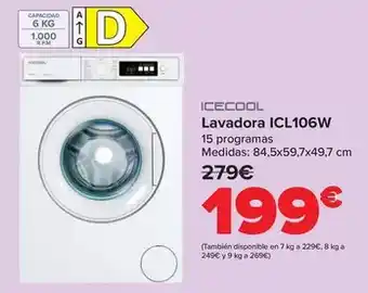 Carrefour Icecool - lavadora icl106w oferta