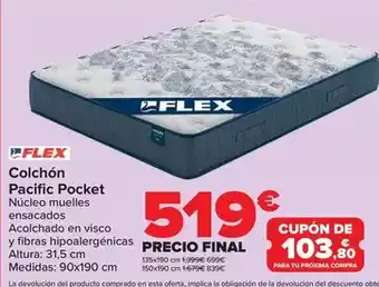 Carrefour Flex - colchón pacific pocket oferta