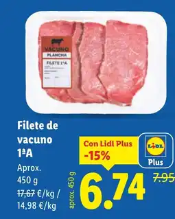 Lidl Filete de vacuno 1ªA oferta