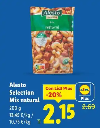 Lidl ALESTO Selection Mix natural oferta