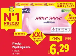 Lidl FLORALYS Papel higiénico oferta