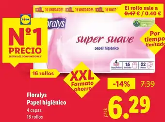 Lidl FLORALYS Papel higiénico oferta