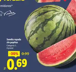 Lidl Sandía rayada sin pepitas oferta