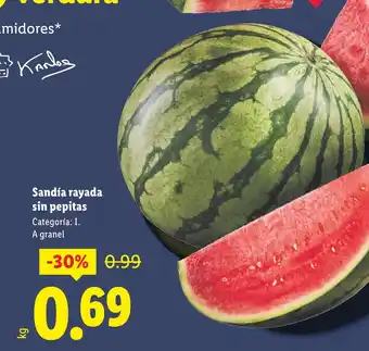Lidl Sandía rayada sin pepitas oferta