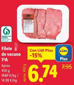 Lidl Filete de vacuno 1ªA oferta