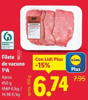 Lidl Filete de vacuno 1ªA oferta