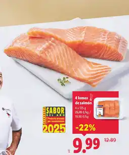 Lidl 4 lomos de salmón oferta