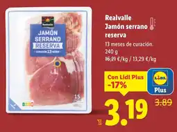 Lidl REALVALLE Jamón serrano reserva oferta