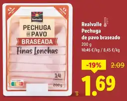 Lidl REALVALLE Pechuga de pavo braseado oferta