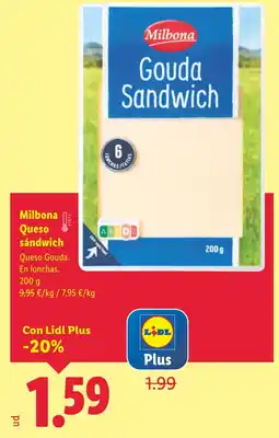 Lidl MILBONA Gouda Sandwich oferta