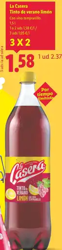 Lidl LA CASERA Tinto de verano limón oferta