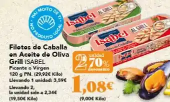 Gadis Isabel - filetes de caballa on acoito de oliva grill oferta