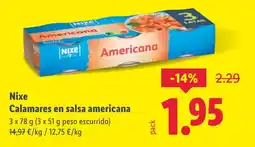 Lidl NIXE Calamares en salsa americana oferta