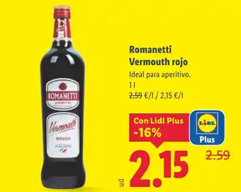 Lidl ROMANETTI Vermouth rojo oferta