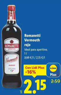 Lidl ROMANETTI Vermouth rojo oferta