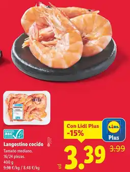 Lidl Langostino cocido oferta