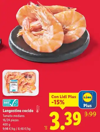 Lidl Langostino cocido oferta