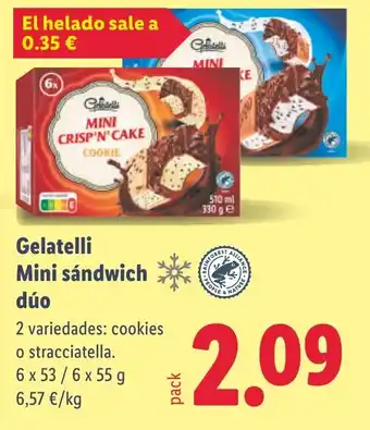 Lidl GELATELLI Mini sándwich dúo oferta