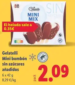 Lidl GELATELLI Mini bombón sin azúcares añadidos oferta