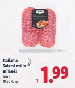 Lidl ITALIAMO Salami estilo milanés oferta