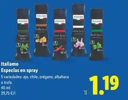 Lidl ITALIAMO Especias en spray oferta