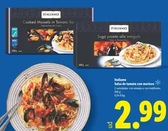 Lidl ITALIAMO Salsa de tomate con marisco oferta