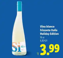 Lidl Vino blanco frizzante Italia Holiday Edition oferta
