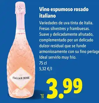 Lidl Vino espumoso rosado italiano oferta
