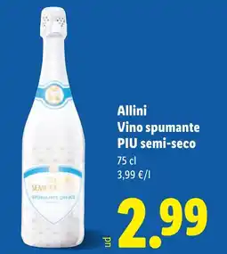 Lidl Allini Vino spumante PIU semi-seco oferta