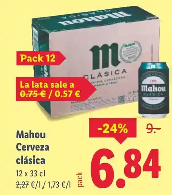 Lidl MAHOU Cerveza clásica oferta