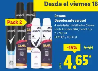Lidl REXONA Desodorante aerosol oferta