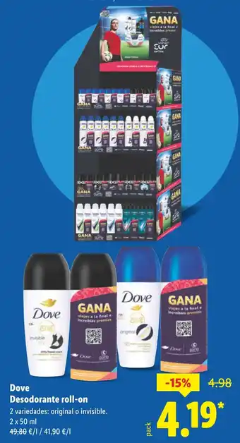 Lidl DOVE Desodorante roll-on oferta