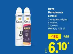 Lidl DOVE Desodorante aerosol oferta