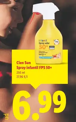Lidl CIEN SUN Spray infantil FPS 50+ oferta