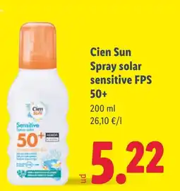 Lidl CIEN SUN Spray solar sensitive FPS 50+ oferta
