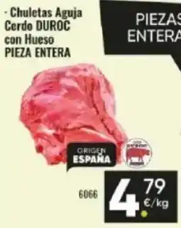 Family Cash Chuletas aguja cerdo duroc con hueso pieza entera oferta