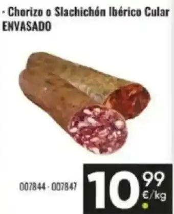 Family Cash Chorizo o slachichón ibérico cular envasado oferta
