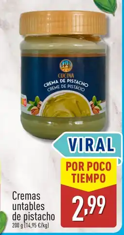 ALDI Cremas untables de pistacho oferta