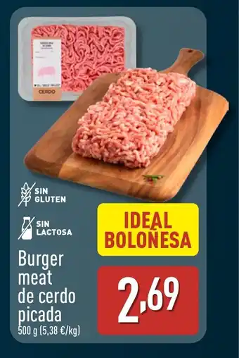 ALDI Burger meat de cerdo picada oferta