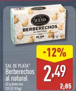ALDI SAL DE PLATA Berberechos al natural oferta