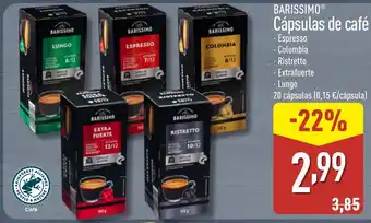 ALDI BARISSIMO Cápsulas de café oferta