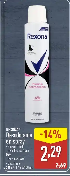 ALDI REXONA Desodorante en spray oferta