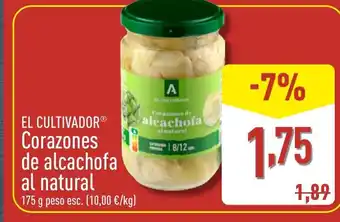 ALDI EL CULTIVADOR Corazones de alcachofa al natural oferta