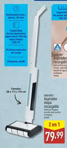 ALDI AMBIANO Aspirador mopa recargable oferta