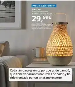 IKEA Ängsjön - lámpara de mesa, bambú/a mano oferta