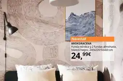 IKEA Brokdracena - funda nórdica y 2 fundas almohada, blanco/negro, 240x220/50x60 cm oferta