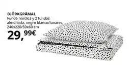 IKEA Bjorkgramal - funda nórdica y 2 fundas almohada, negro blanco/lunares, 240x220/50x60 cm oferta