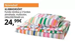 IKEA Klibbkorsort - funda nórdica y 2 fundas almohada, multicolor, 240x220/50x60 cm oferta